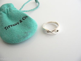 Tiffany &amp; Co Silver Infinity Love Knot Ring Band Sz 5.5 Gift Pouch - £198.29 GBP