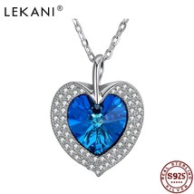 LEKANI 925 Sterling Silver Pendant Necklaces Women Austria Crystal And Cubic Zir - £23.22 GBP
