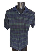 VTG Ralph Lauren Polo Shirt Mens Large Blue Green Plaid 90&#39;s Black Watch Tartan - £31.53 GBP