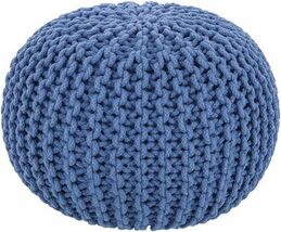 Contemporary Comfort Eisenberg Woven Blue Cotton Pouf - €121,25 EUR