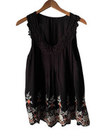 Anthroplogie Hazel Hazel Black Embroidered Sleeveless Boho Women&#39;s Top S... - €25,52 EUR