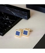 Lapis Lazuli Cufflinks-14K Yellow Gold Cufflinks-Tuxedo Studs-Square Cuf... - €966,81 EUR