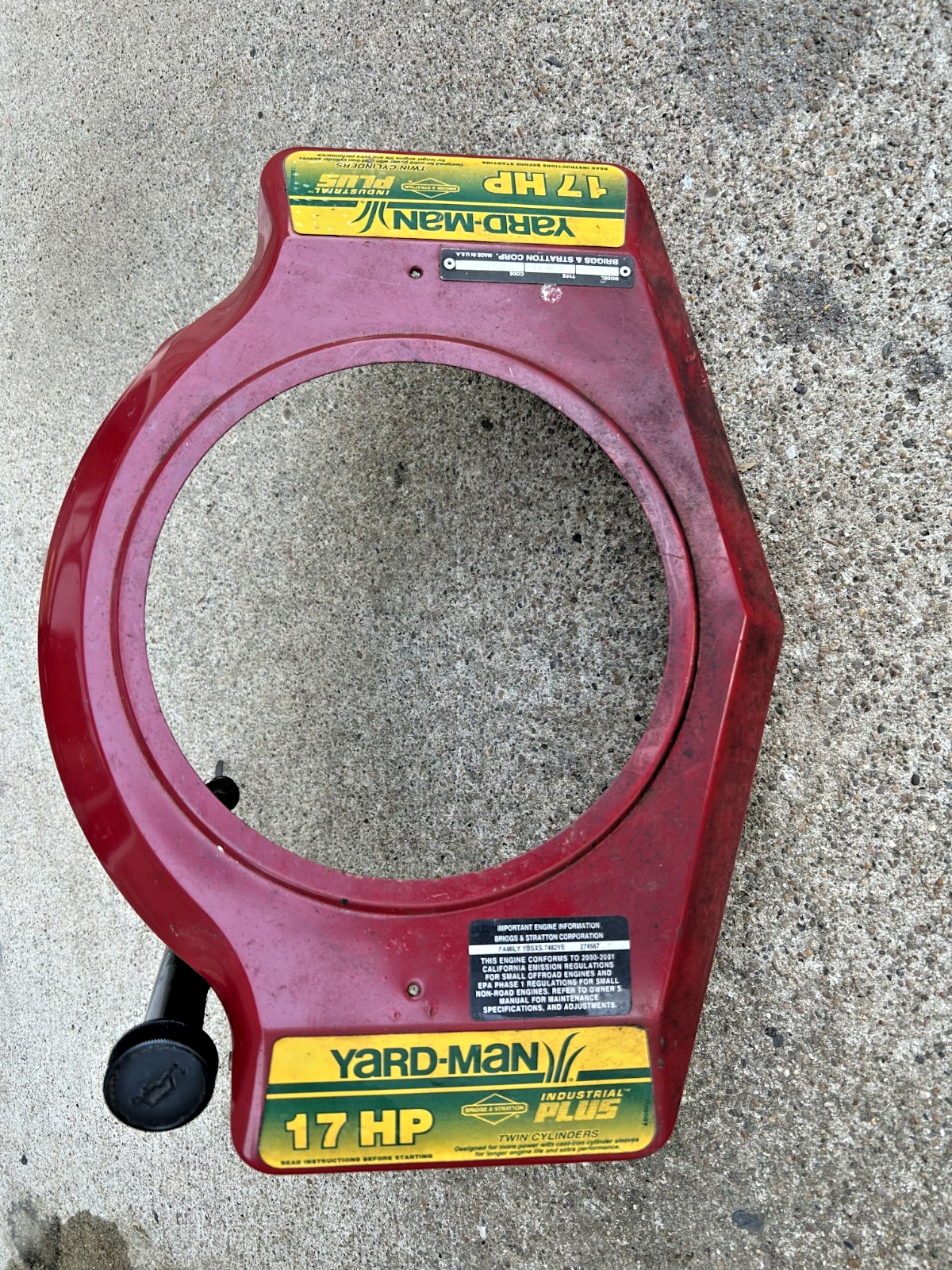 BRIGGS &amp; STRATTON 17HP TWIN ENGINE HOUSING SHROUD - $39.19