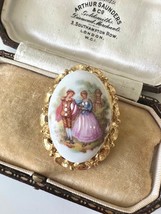 Vintage Limoges porcelain brooch - £47.95 GBP