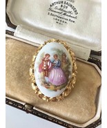 Vintage Limoges porcelain brooch - $1,104.63 MXN