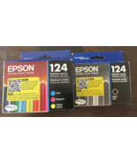 Epson 124 T124120-BCS Tri-Color Black Printer Ink Cartridges EXP 2024/2026 - $26.70