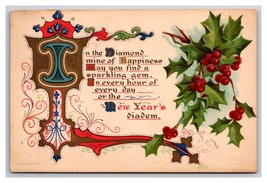 New Years Diadem Holly Berries Calligraphy DB Postcard A16 - £3.92 GBP