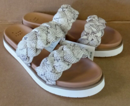 Women&#39;s Sage Snake Print Braided Footbed Sandals - a New Day - Size 8.5 - $11.24