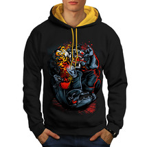 Wellcoda Monkey Cinema Animal Mens Contrast Hoodie, Rise Casual Jumper - £31.46 GBP