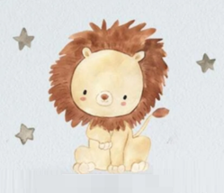 Cute Lion Wall Sticker, Lion and Stars Self-adhesive Stickers - £2.51 GBP