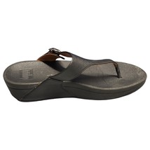 Fitflop Platform Thong Sandal Women Size 7 Black Casual Comfort Slip On 458-001 - £18.35 GBP