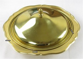 Pre-Owned Covered Round Brass (?) Serving Tray, 12-3/4&quot; Diameter - $14.99
