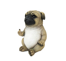 Pug Life Rude Finger Flipping Pug Dog Tabletop Statue 6.75 Inches High - $39.59