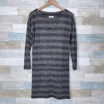 Lou &amp; Grey Blouson Sweater Dress Gray Striped Long Sleeve Casual Womens XS - £22.97 GBP