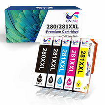 5X Ink For Canon Pgi-280 Xxl Cli-281Xxl Pixma Ts6120 Ts6220 Ts9520 Ts812... - $27.99