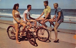 Wildwood New Jersey~Riding Bicycles On BOARDWALK~1960s Postcard - £10.95 GBP