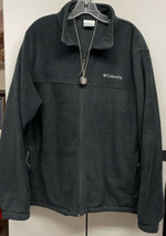 Columbia 1XL PLUS Women’s Solid Black Heavy Fleece Zip Pockets Full Zip Jacket - £25.17 GBP