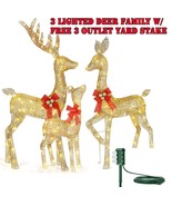 3pc LED Lighted Christmas Deco Reindeer Deer Family Set Yard Decoration ... - $158.94