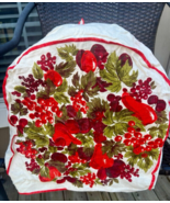 Vintage Linen Kitchen Stand Mixer Appliance Cover Fruits Cherries - $14.98