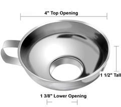 Small Stainless Steel Metal CANNING JAR FUNNEL fit Regular mOuth Mason Jars - $31.11