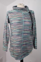 T by Talbots XS Multicolor Cowl Neck Cotton Blend Long Sleeve Active Top - £20.85 GBP