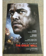 The Great Wall - Movie Poster with Matt Damon as William Garin - $20.00
