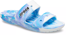Crocs Sandals Unisex Adults Mens Womens Classic Two Strap Slides Marbled Print - £47.38 GBP