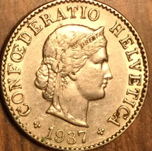 1937 Switzerland Confoederatio Helvetica 5 Rappen Coin - £1.88 GBP