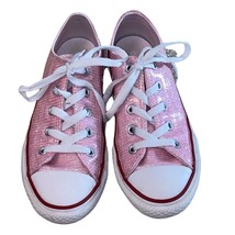 Converse Pink Glitter Girls Sz 1Y Sneakers - £15.10 GBP