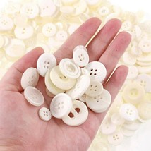 50 Resin Buttons Colorful White Jewelry Making Sewing Supplies Assorted Lot - $4.50