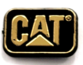 CAT Caterpillar Logo Black Gold Tone Pin Construction Equipment Co Adver... - $12.99