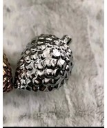 Silver Glass Pine Cone Winter Decoration Real Life Size Winter Outdoor C... - $21.86