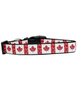 Canadian Flag in Swirls Nylon Dog Collar Large - $42.38 CAD