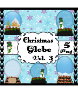 Christmas Globe Vol. 3-Digital Clipart-Gift Tag-Snow-T Shirt-Scrapbook-J... - £0.98 GBP