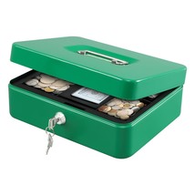 Large Lock Box With Money Tray,Storage Cash Box With Lock,Safe Metal Box... - £25.17 GBP