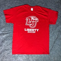 Liberty Flames Mens Shirt Large Red White Short Sleeve Tee Top NCAA Soccer 144 - $18.98