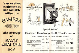 Macy&#39;s Eastman Hawk-Eye Camera Adverting Brochure 1927 Vintage Photography - £10.98 GBP