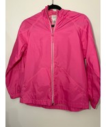 Talbots Kids Pink Hooded Nylon Rain Jacket 12/14 With Pockets &amp; Full Zip - $12.19