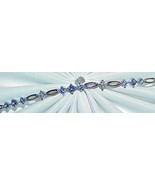 14K 2.00ct Tanzanite Diamond Link Bracelet White Gold 7&quot; New w/Tag Retai... - $1,376.09