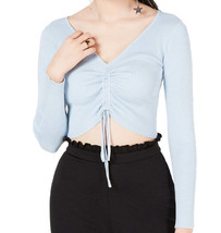 Material Girl Juniors Ruched Front Cropped Sweater,Skyway,X-Large - £27.22 GBP