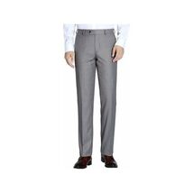 Men Renoir Flat Front Pants 100% Soft Wool Super 140s Classic Fit 508-5 Lt Gray image 2