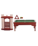 Dollhouse Miniatures - Pool Table Set - Mahogany - 1:12th Scale - £29.09 GBP