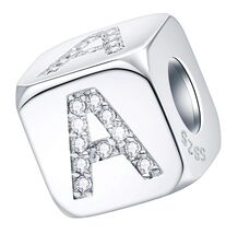 Dice-Shaped 26 Block Letters Charms Initial A-Z 925 - $56.57