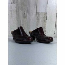 Sofft Womens Leather Clogs Mules Brown Cognac Size 8.5M - £19.68 GBP