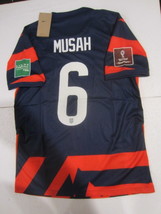 Yunus Musah USA USMNT 2022 World Cup Stadium Blue Away Soccer Jersey 2021-2022 - £70.61 GBP