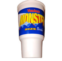 Hardee’s “Monster Size Drink” Vintage 1996 Promotional Yellow &amp; Blue Cup - £10.50 GBP