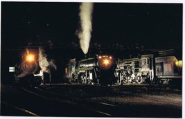 Postcard Steamtown National Historic Site Steam Locomotives At Night Scranton PA - £3.94 GBP