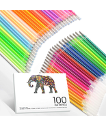 ZSCM 100 Colors Gel Pen Ink Refills, Glitter Neon Gel Ink Pens Refills R... - £12.07 GBP