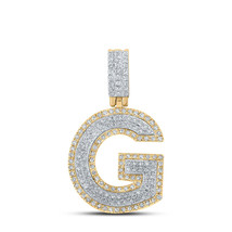 10kt Two-tone Gold Mens Round Diamond G Initial Letter Pendant 1/2 Cttw - £478.33 GBP