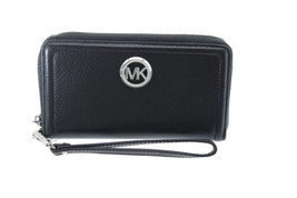 Wallet Michael Kors  Fulton Large Flat Leather Phone Case Wristlet Black... - $1,846.91 MXN